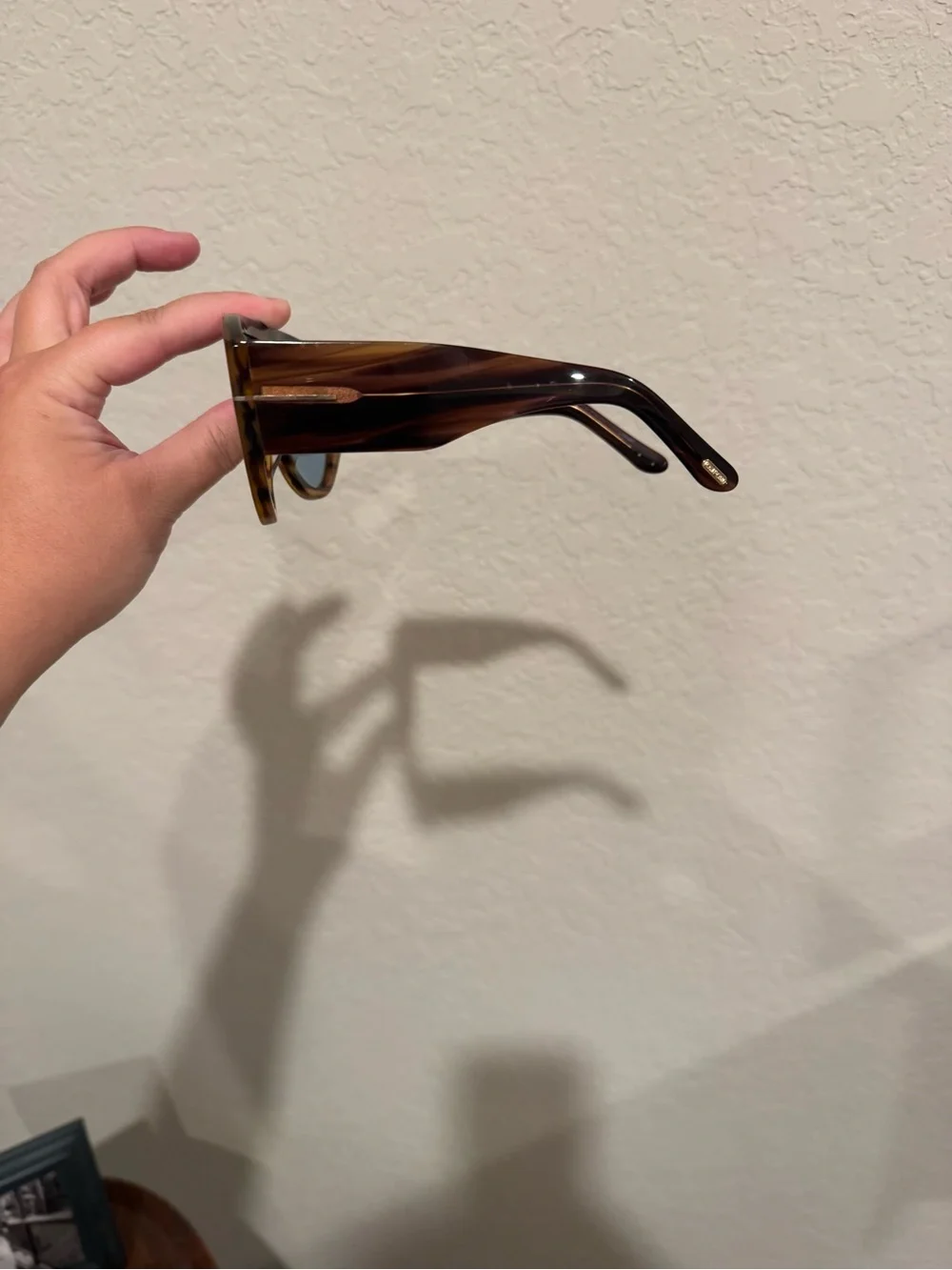 Tom Ford Bronson Tortoiseshell Sunglasses with blue lens